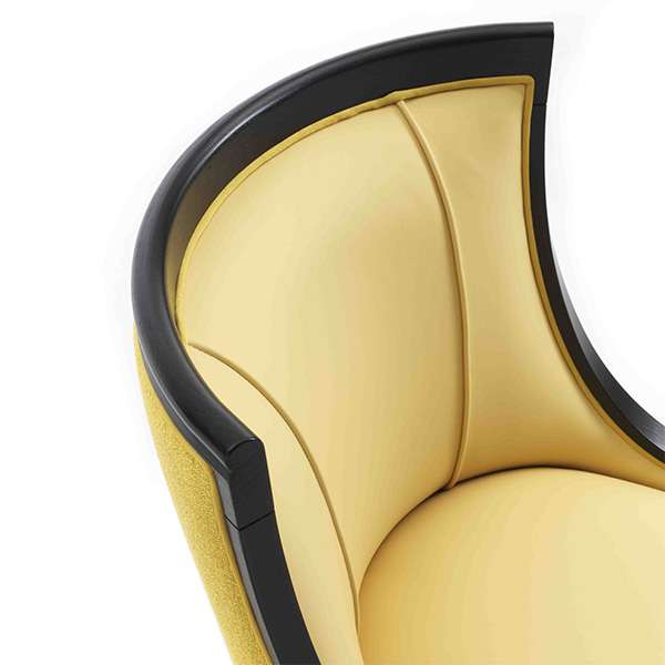 dettaglio sedia gialla nero